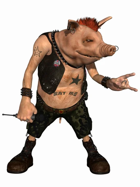 Toon-Schwein - punk — Stockfoto