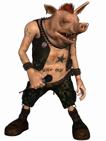 Toon свиня - панк — стокове фото