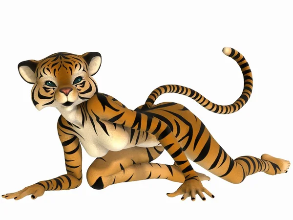Toon ładny rysunek - Tygrys — Zdjęcie stockowe