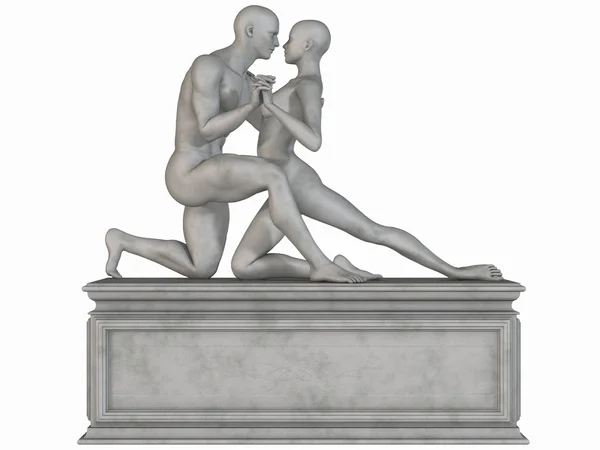 Estátua de pedra feminina e masculina — Fotografia de Stock