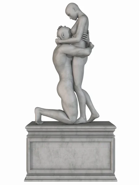 Kvinnliga och manliga sten staty — Stockfoto