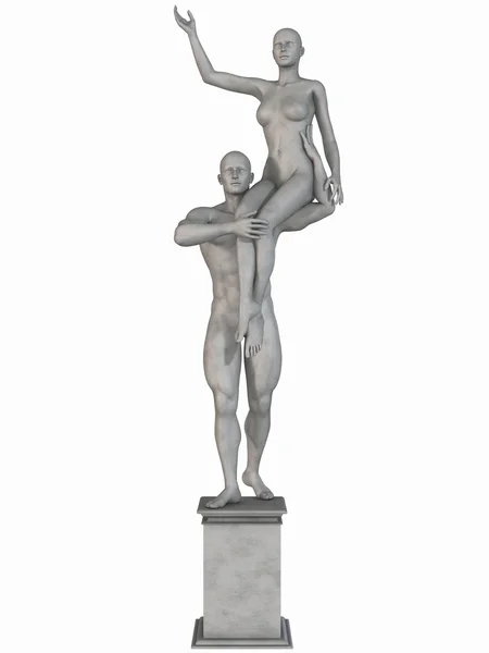 Жіночі та чоловічі Кам'яна статуя — стокове фото