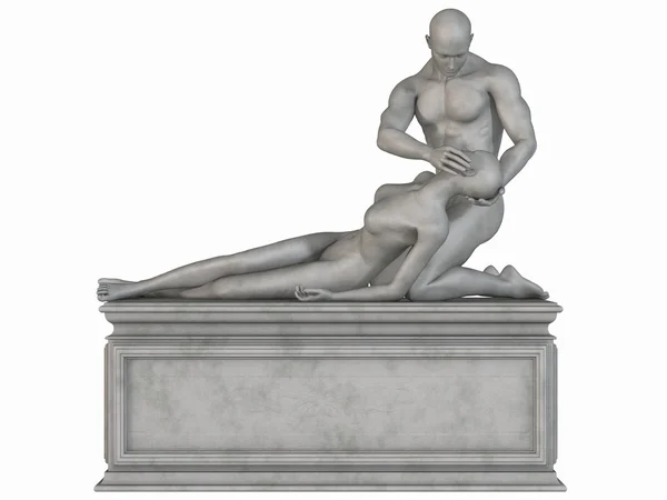 Estátua de pedra feminina e masculina — Fotografia de Stock
