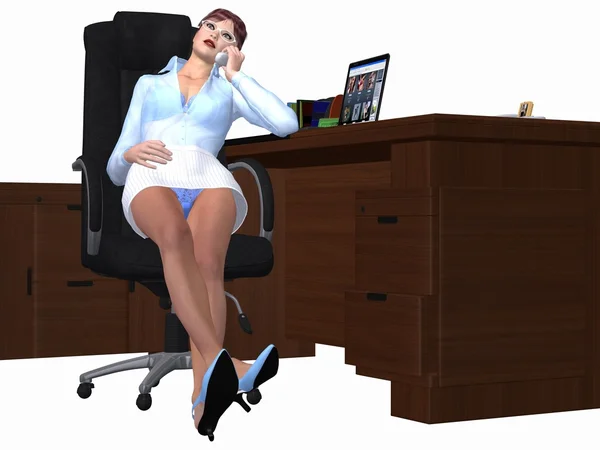 Сексуальная девушка из офиса — стоковое фото