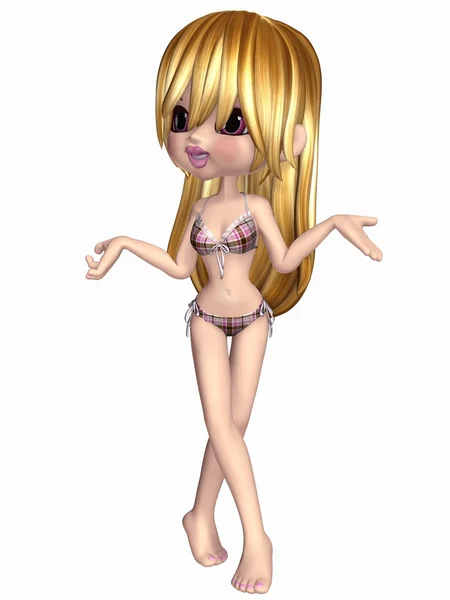 Toon Chica con Bikini —  Fotos de Stock