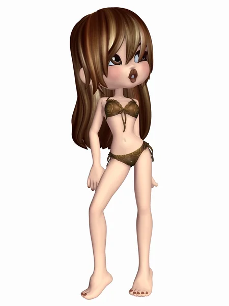 Toon Girl with Bikini — Stock Photo, Image