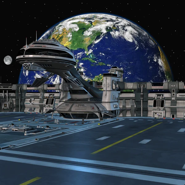 Futurystyczny stacji kosmicznej — Zdjęcie stockowe