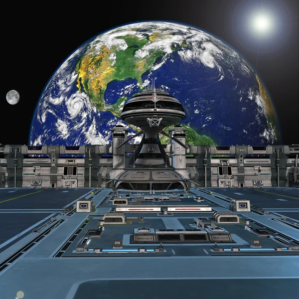 未来の宇宙ステーション — ストック写真