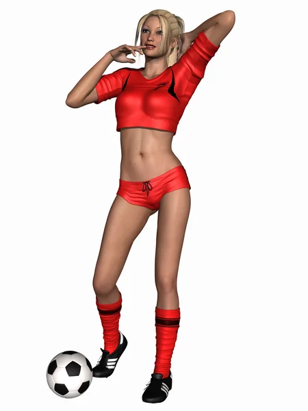 Sexy Fußballerin — Stockfoto