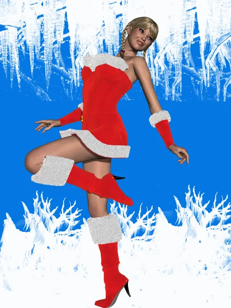 Sexy Mädchen mit Weihnachtskleid — Stockfoto