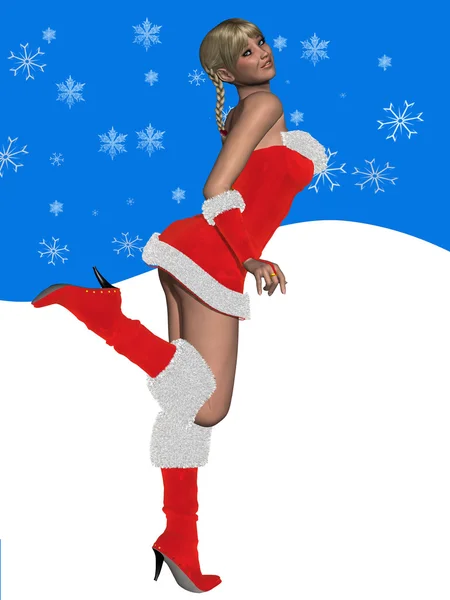 Chica sexy con vestido de Navidad — Foto de Stock