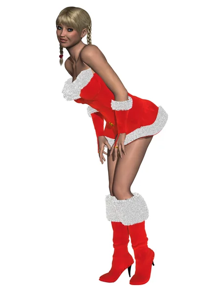 크리스마스 드레스와 함께 섹시 한 여자 — 스톡 사진