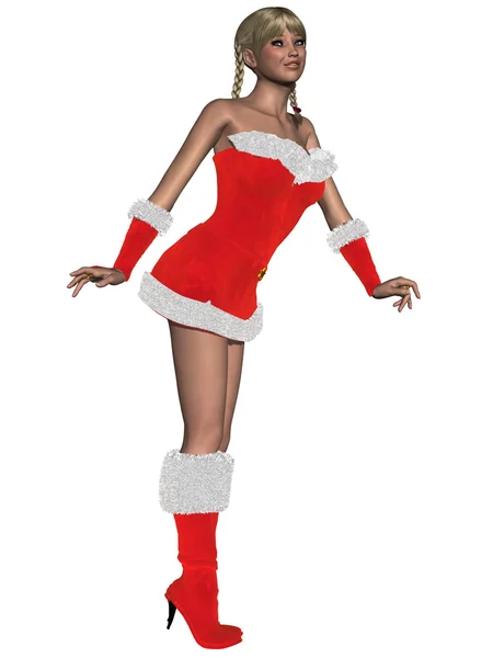 Σέξι κορίτσι με φόρεμα Χριστούγεννα — Φωτογραφία Αρχείου