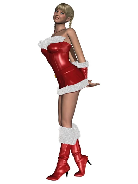 Сексуальная девушка с рождественским платьем — стоковое фото