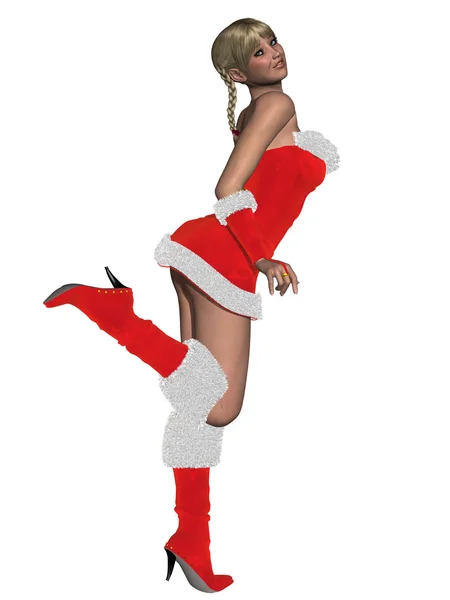 Sexy fille avec robe de Noël — Photo