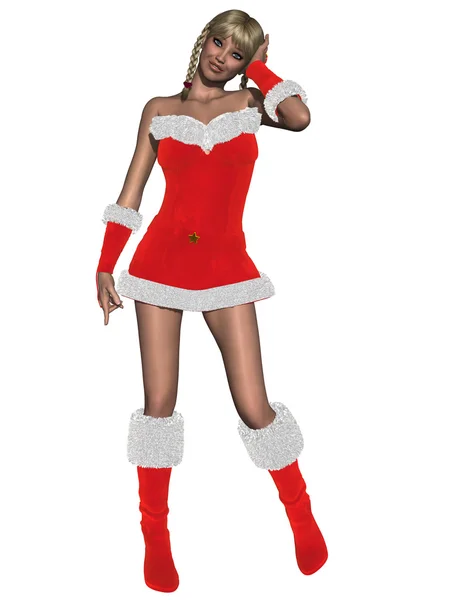 Sexy meisje met Kerstmis jurk — Stockfoto