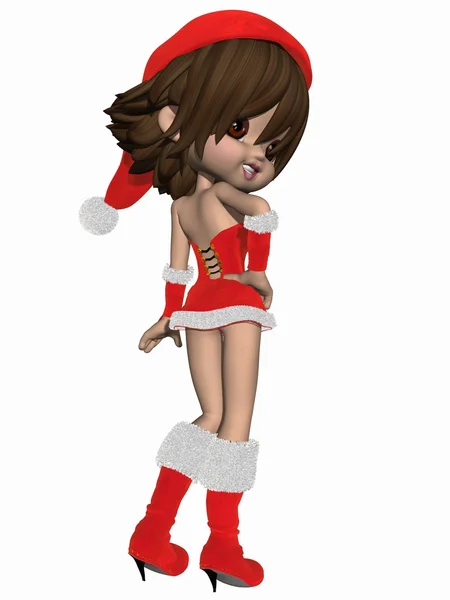 Cute Toon with Santas Suit — Stock Photo, Image