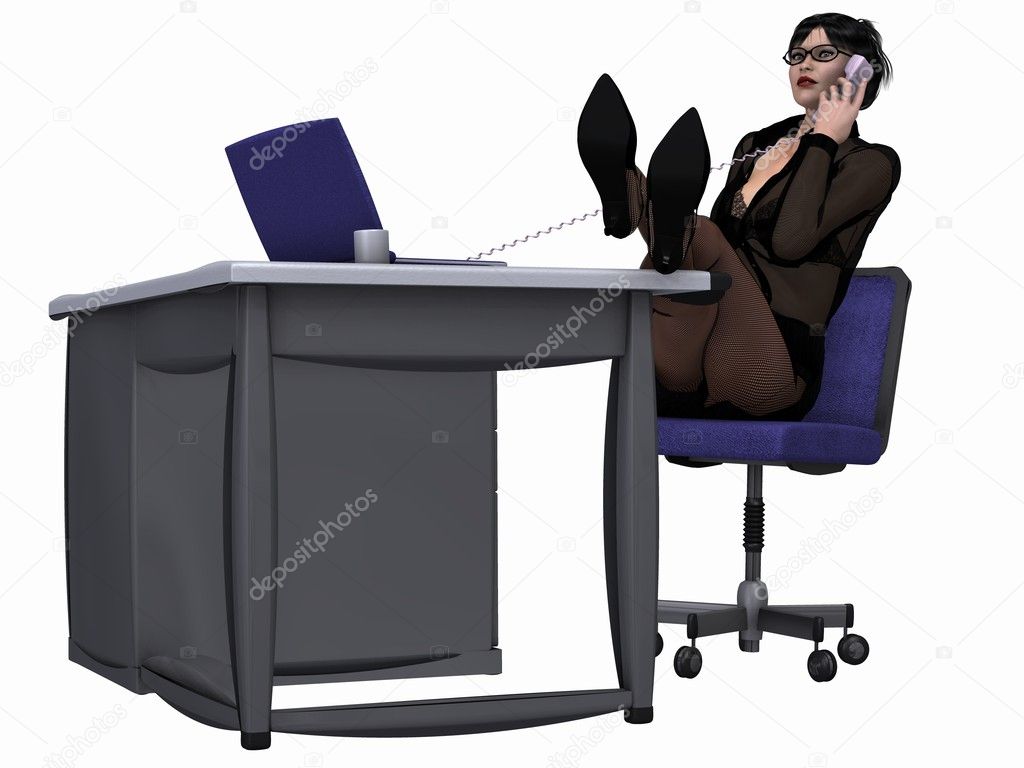 Sexy Office Girl Stock Illustration by ©Digitalstudio #5165101