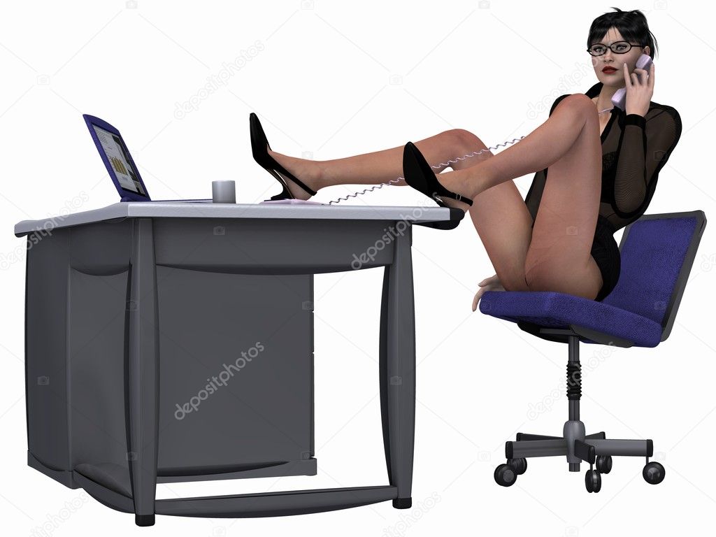 Sexy Office Girl Stock Illustration by ©Digitalstudio #5165103