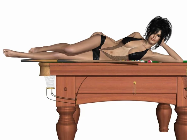 stock image Hot billiards queen