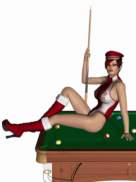 stock image Hot billiards queen