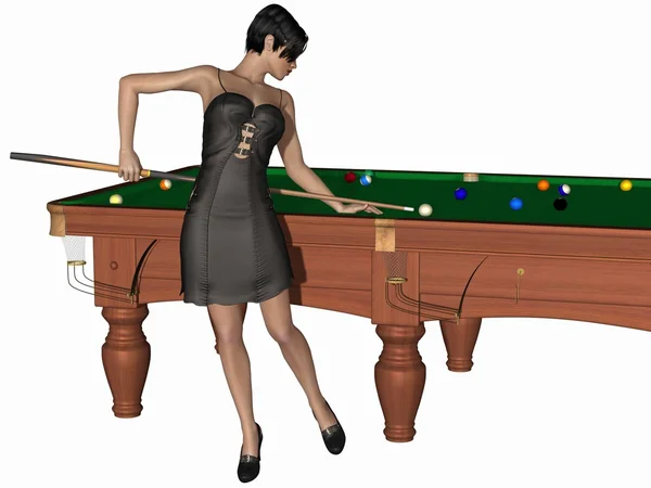 Hot billiards queen — Stock Photo, Image