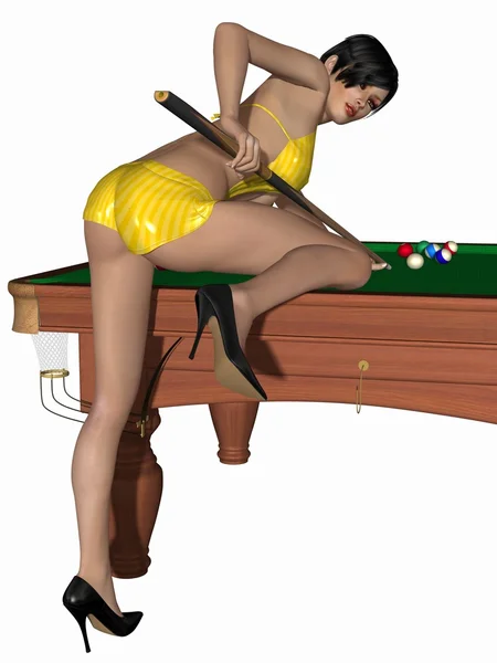 stock image Hot billiards queen