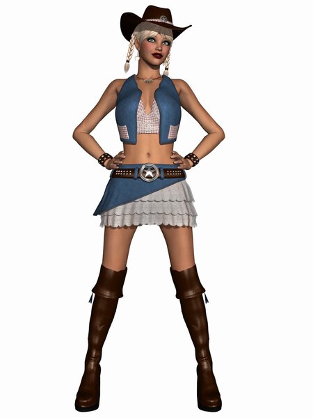 3D Render of a Cowgirl