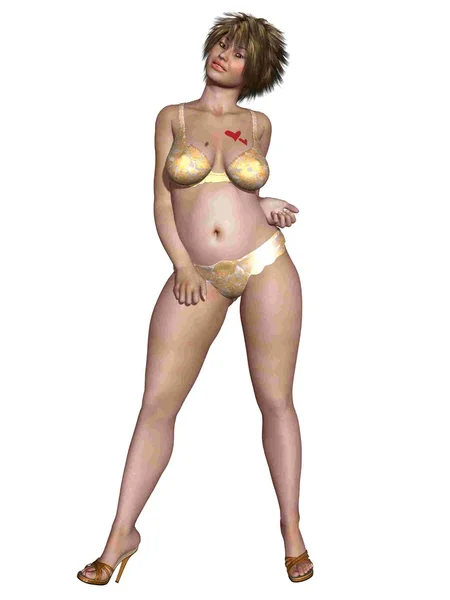 Kilolu kadın vücut seksi iç çamaşırı — Stok fotoğraf