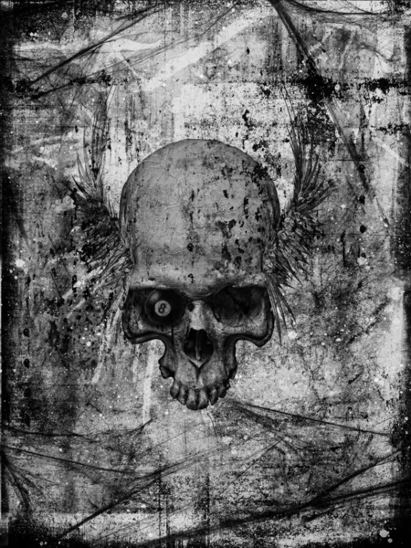 Kafatası ile eski kağıt — Stok fotoğraf