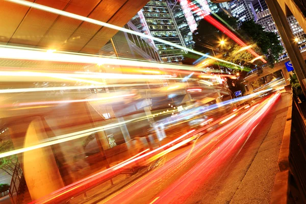 Trafik i centrum i hong kong — Stockfoto