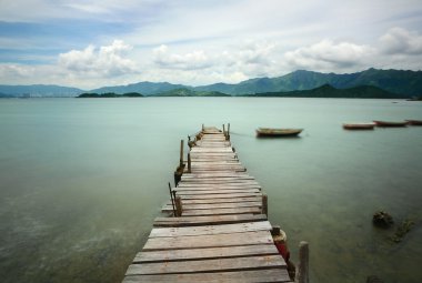 Pier and boat clipart