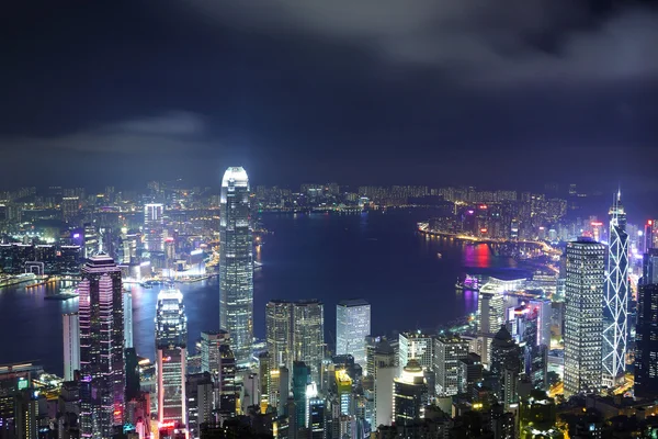 Vista noturna de Hong Kong — Fotografia de Stock