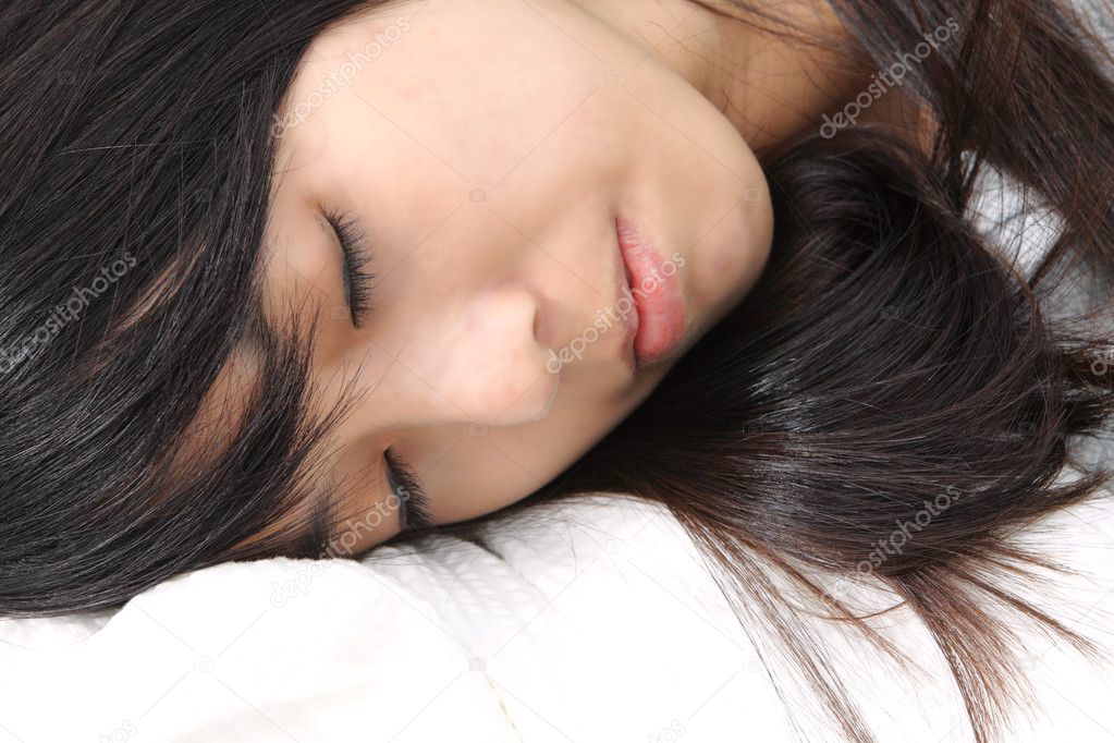 Asian woman sleeping