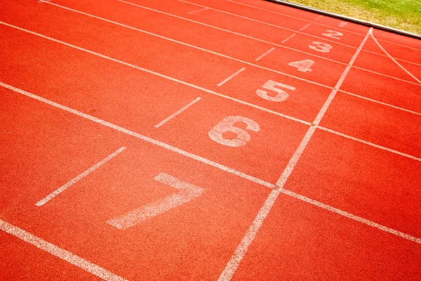 Línea de acabado de la pista de atletismo — Foto de Stock
