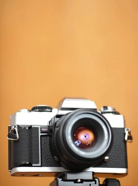 Стара камера з копійкою в мілкому дофі — стокове фото