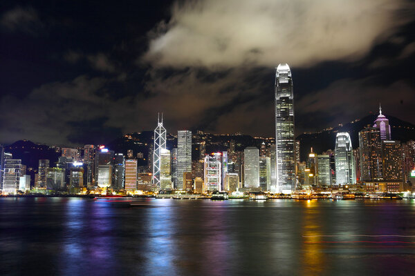 Hong Kong skyline at night