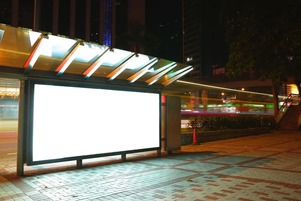 Blank billboard at night — Stock Photo, Image