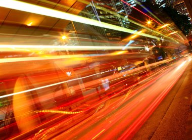 Highway light trails clipart