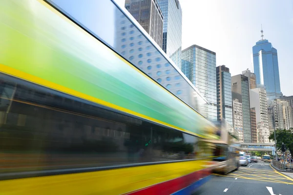 stock image Bus speeding through the street