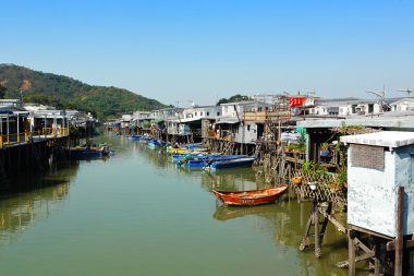 Tai O fishing village in Hong Kong clipart