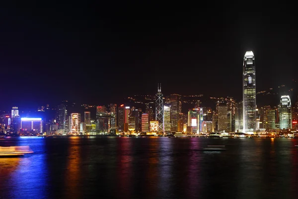 Geceleyin Hong Kong Silueti — Stok fotoğraf
