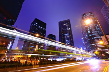 Traffic Through Downtown in HongKong clipart