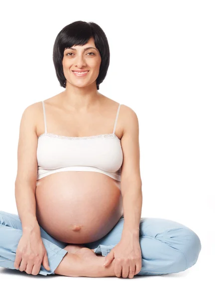Mujer embarazada sonriente —  Fotos de Stock