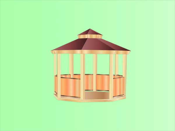 Gazebo ( background on separate layer ) — Stock Vector