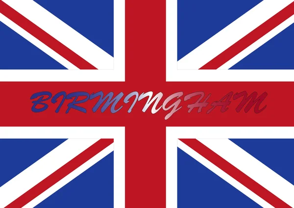 Birmingham com bandeira do Reino Unido — Fotografia de Stock