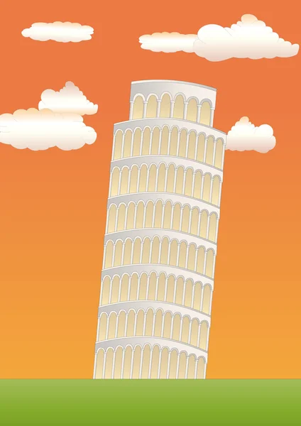 Torre inclinada de Pisa ao pôr do sol — Fotografia de Stock
