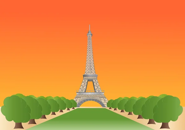 Stock image Eiffel tower at sundown