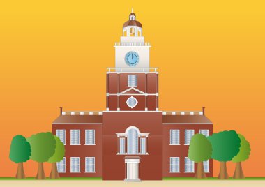 Independence hall at sundown clipart