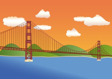 golden gate Köprüsü san Francisco çizimi